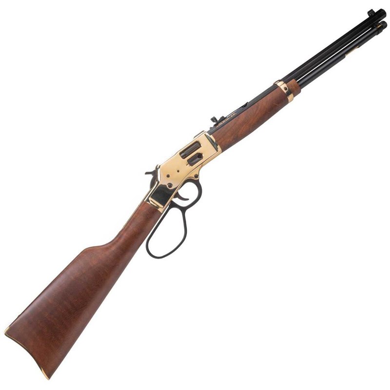 Henry Big Boy Brass .357 Magnum lever-action rifle with polished brass receiver and American walnut stock